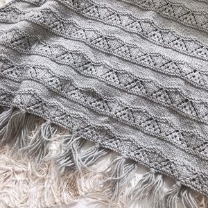 Grey Knit Cape Scarf with Tassels 💕💕
